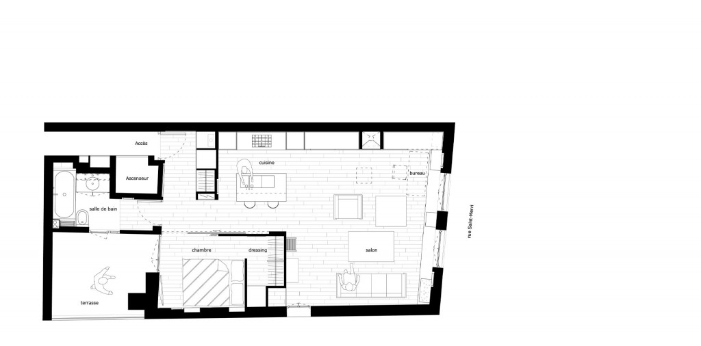 appartement dans le marais à Paris redesigné par sof architectes