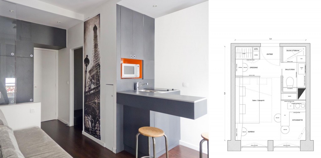 studio de style boutique hotel rue keller à Bastille