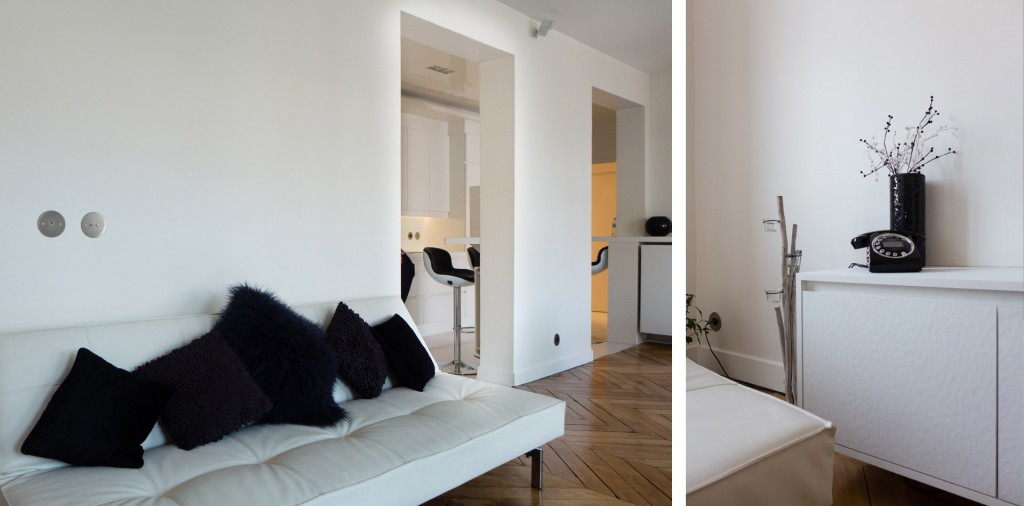 appartement White séjour et cuisine