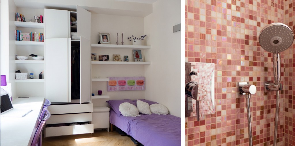 appartement White séjour : chambre et salle d'eau fille